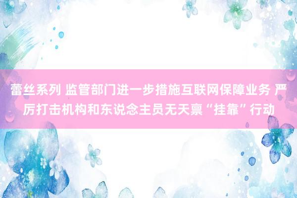 蕾丝系列 监管部门进一步措施互联网保障业务 严厉打击机构和东说念主员无天禀“挂靠”行动