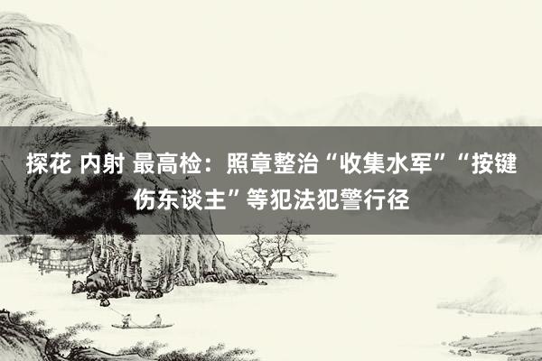 探花 内射 最高检：照章整治“收集水军”“按键伤东谈主”等犯法犯警行径