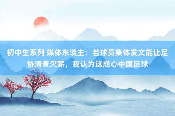 初中生系列 媒体东谈主：若球员集体发文能让足协清查欠薪，我认为这成心中国足球