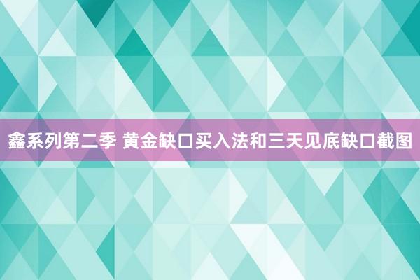 鑫系列第二季 黄金缺口买入法和三天见底缺口截图