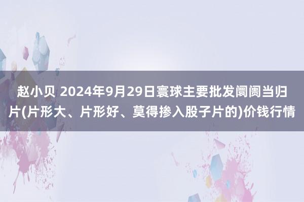 赵小贝 2024年9月29日寰球主要批发阛阓当归片(片形大、片形好、莫得掺入股子片的)价钱行情