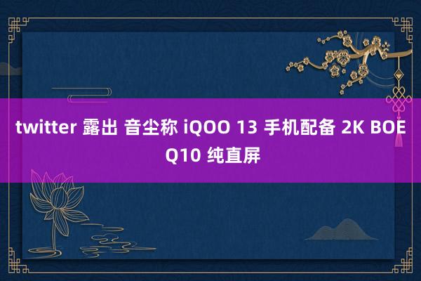 twitter 露出 音尘称 iQOO 13 手机配备 2K BOE Q10 纯直屏