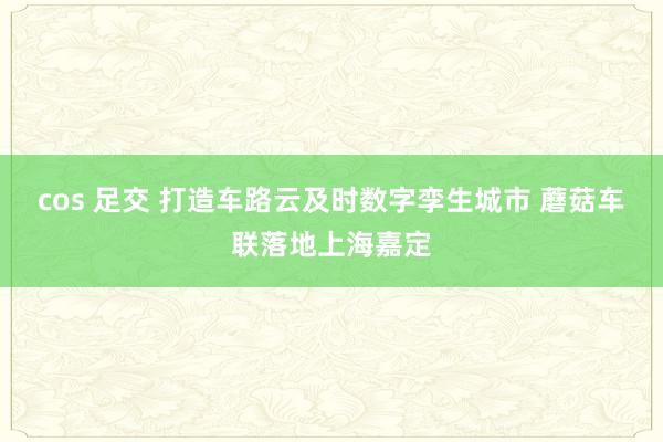 cos 足交 打造车路云及时数字孪生城市 蘑菇车联落地上海嘉定