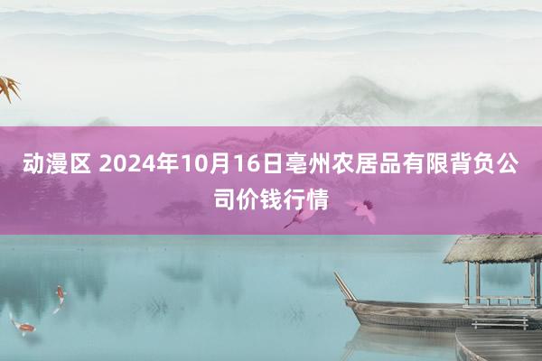 动漫区 2024年10月16日亳州农居品有限背负公司价钱行情