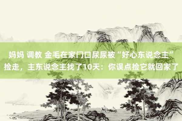 妈妈 调教 金毛在家门口尿尿被“好心东说念主”捡走，主东说念主找了10天：你误点捡它就回家了