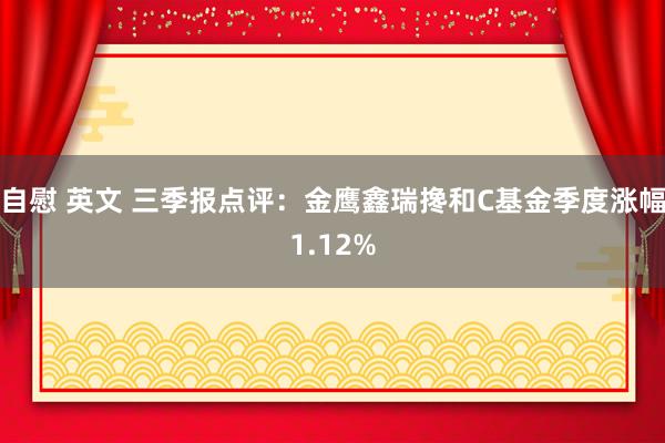 自慰 英文 三季报点评：金鹰鑫瑞搀和C基金季度涨幅1.12%