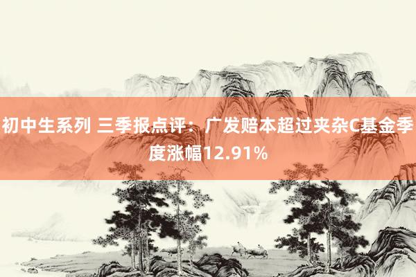 初中生系列 三季报点评：广发赔本超过夹杂C基金季度涨幅12.91%