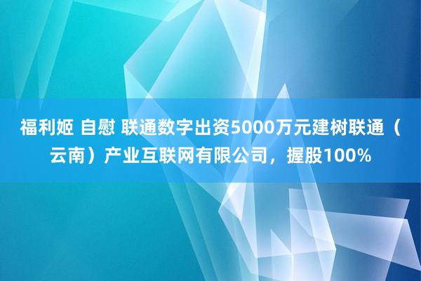 福利姬 自慰 联通数字出资5000万元建树联通（云南）产业互联网有限公司，握股100%