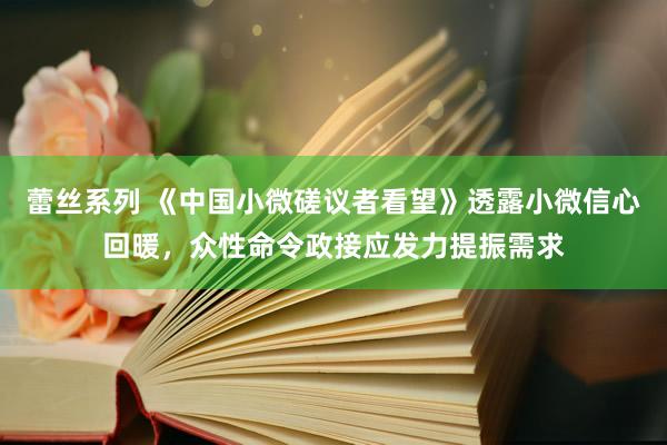 蕾丝系列 《中国小微磋议者看望》透露小微信心回暖，众性命令政接应发力提振需求