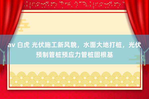 av 白虎 光伏施工新风貌，水面大地打桩，光伏预制管桩预应力管桩固根基